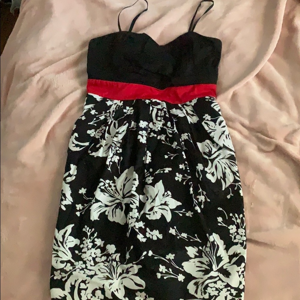 Black/White/Red Dress